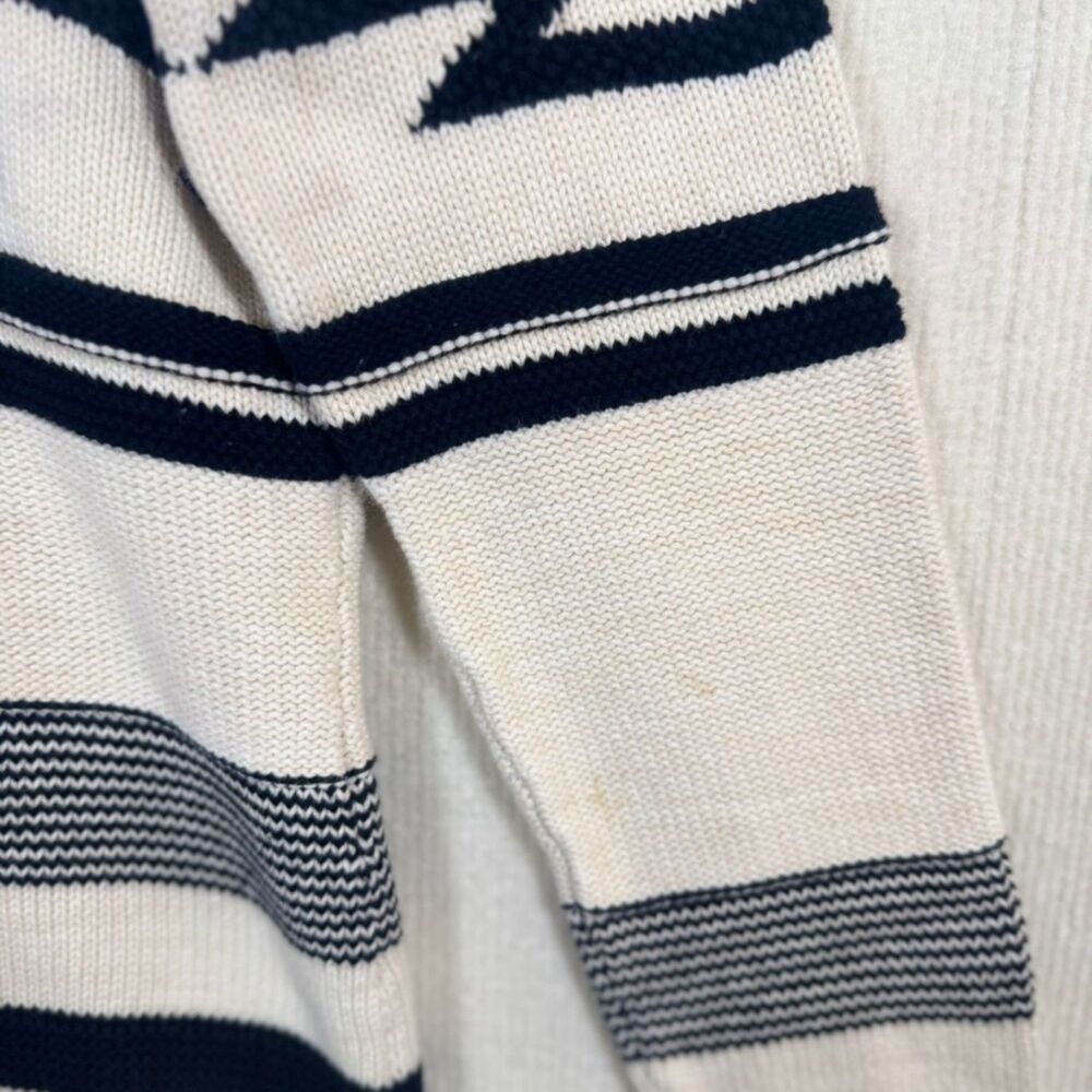 LRL Lauren Jeans Co Aztec Southwestern Zip Cardigan Sweater 100% Cotton M Cream - Picture 7 of 7